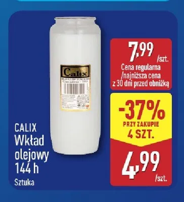 Wkład olejowy Calix 144 h promocja w Aldi