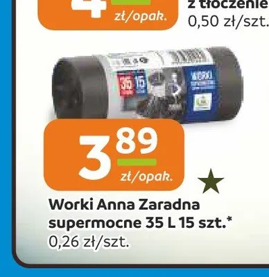 Worki Anna Zaradna supermocne 35l 15szt. promocja w Społem Częstochowa