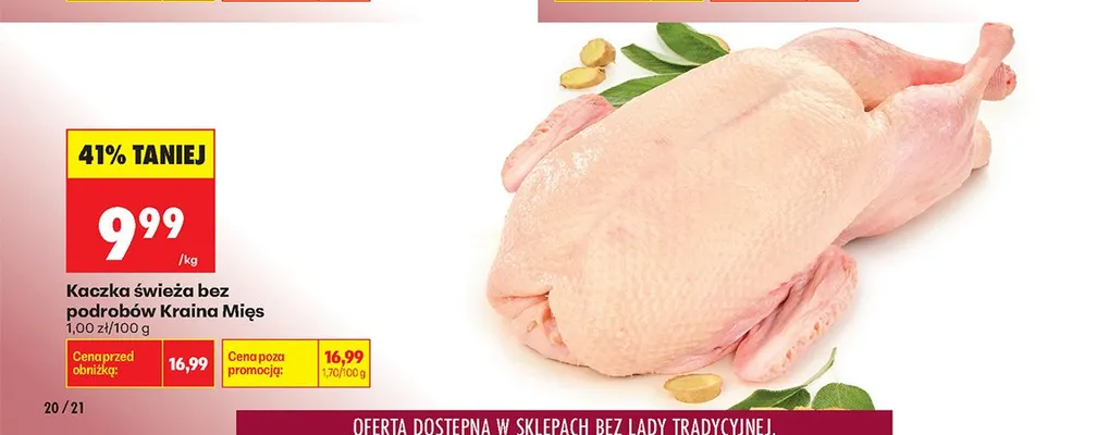 Kaczka świeża bez podrobów Kraina Mięs promocja w Biedronka