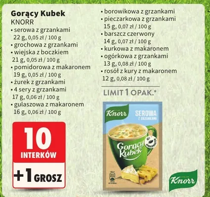 Gorący kubek serowa z grzankami promocja w Intermarche