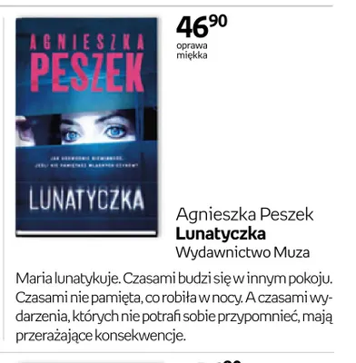 Książka Agnieszka Peszek Lunatyczka promocja w Empik