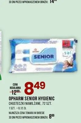 Chusteczki nawilżane Opharm Senior Hygienic promocja w Drogerie Natura