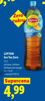 Ice Tea Zero Lipton cytryna promocja w Lidl