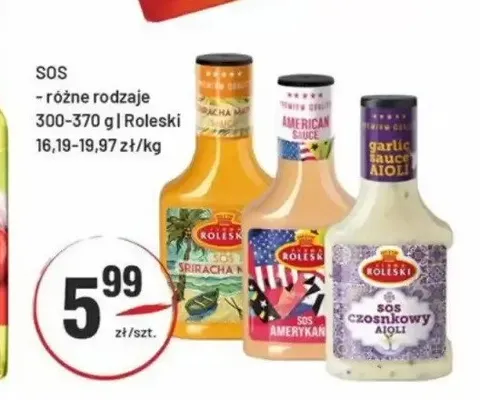 Sos Roleski czosnkowy Aioli promocja w Sedal