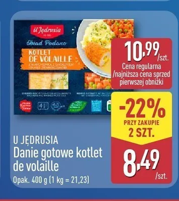 Danie gotowe kotlet de volaille U Jędrusia promocja w Aldi