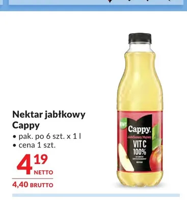 Nektar jabłkowy Cappy promocja w Makro