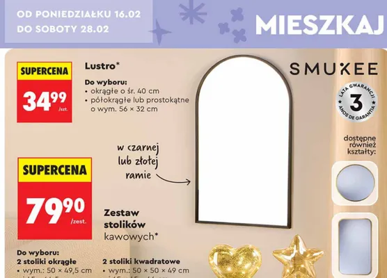 Lustro okrągłe  promocja w Biedronka