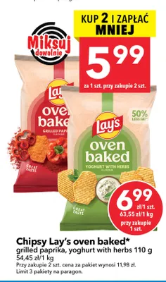 Chipsy Lay's Oven Baked yoghurt with herbs promocja w LEWIATAN