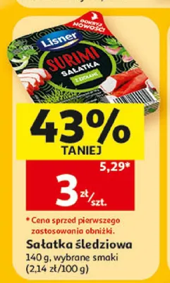 Sałatka śledziowa Lisner promocja w Auchan