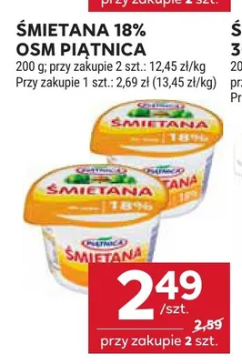 Śmietana Piątnica 18% promocja w Stokrotka