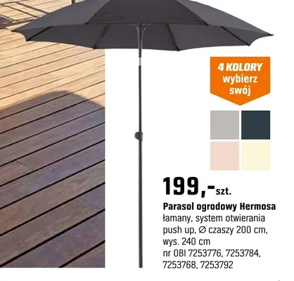 Parasol ogrodowy Hermosa promocja w OBI