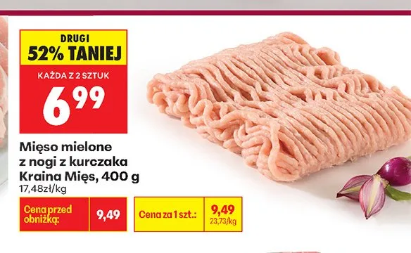 Mięso mielone z nogi z kurczaka Kraina Mięs promocja w Biedronka
