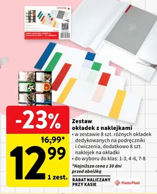 Zestaw okładek z naklejkami Panta Plast promocja w Intermarche
