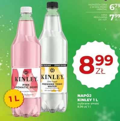 Napój Kinley 1L Pink Aromatic Berry promocja w Duży Ben
