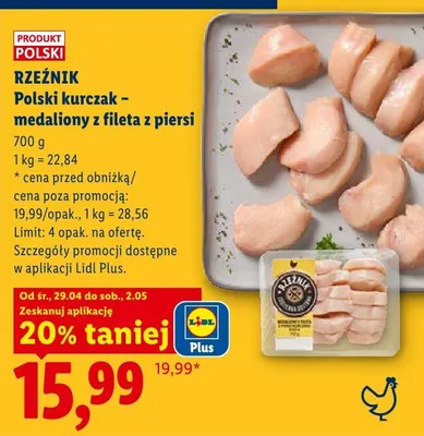 Kurczak polski medaliony z fileta z piersi Rzeźnik promocja w Lidl