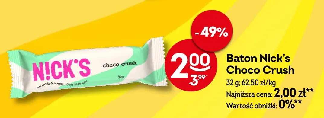 Baton Nick's Choco Crush promocja w Żabka