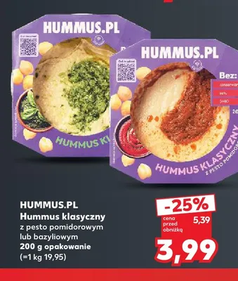 Hummus klasyczny z pesto bazyliowym Hummus.pl promocja w Kaufland