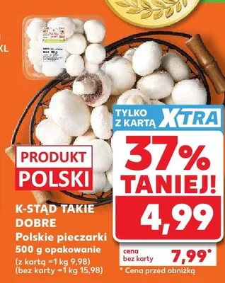 Polskie pieczarki opakowanie promocja w Kaufland