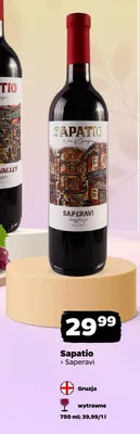 Wino czerwone wytrawne Sapatio Saperavi promocja w Netto