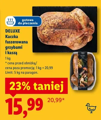 Kaczka faszerowana grzybami i kaszą promocja w Lidl