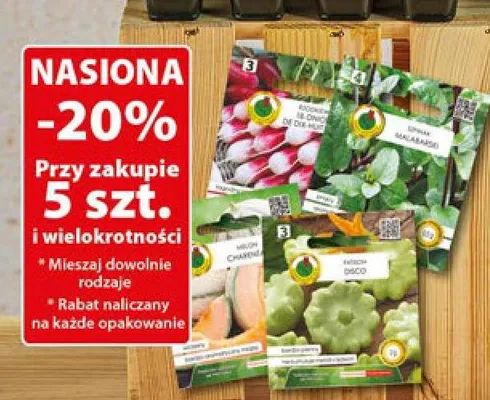 Nasiona -20% przy zakupie 5 szt. promocja w Dino