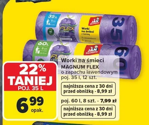 Worki na śmieci o zapachu lawendowym poj. 35 l, 12 szt. promocja w Carrefour