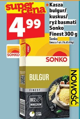 Kasza bulgur/kuskus/ryż basmati Sonko Finest 300g promocja w TOPAZ