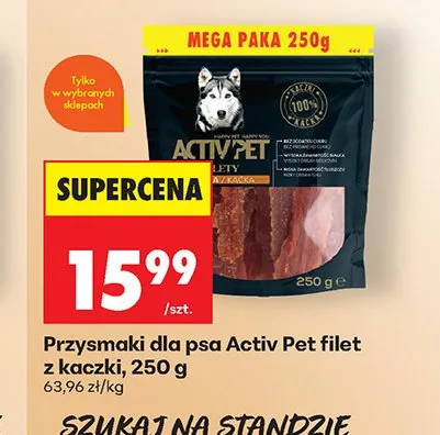 Przysmak dla psa Activ'Pet filet z kaczki promocja w Biedronka