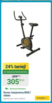 Rower stacjonarny BIKE1 Atletix promocja w ERLI