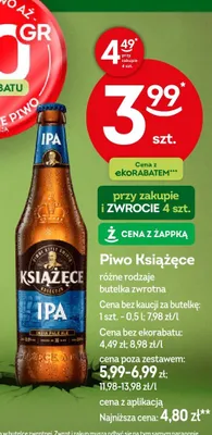 Piwo książęce różne rodzaje butelka zwrotna promocja w Żabka