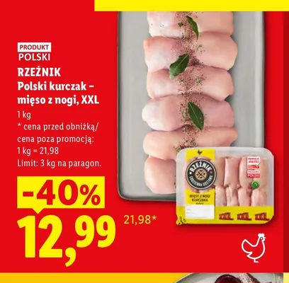 Polski kurczak mięso z nogi XXL Rzeźnik promocja w Lidl