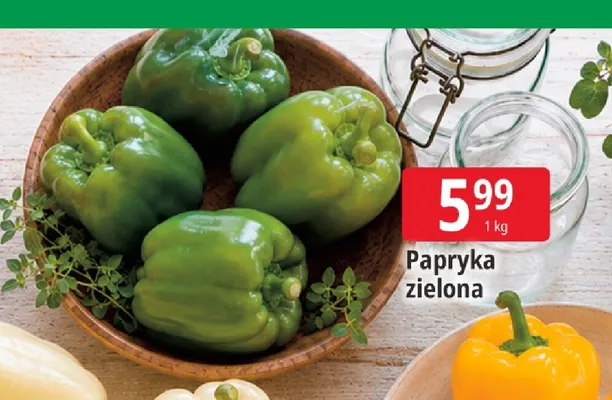 Papryka zielona promocja w Leclerc