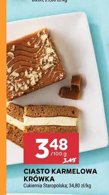 Ciasto karmelowa krówka Cukiernia Staropolska promocja w Stokrotka