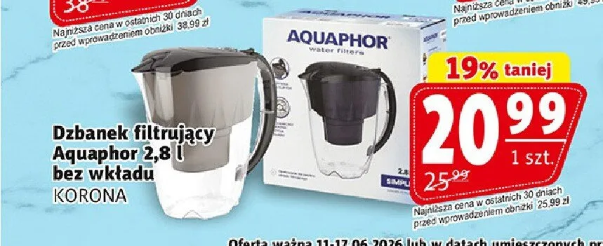 Dzbanek filtrujący Aquaphor 2,8 l bez wkładu promocja w Prim Market