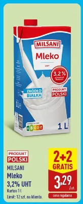 Mleko 3,2% UHT promocja w Aldi