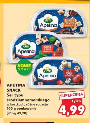 Ser typu śródziemnomorskiego w kostkach Apetina Snack z czerwoną papryką promocja w Kaufland