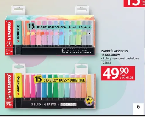 Zakreślacz Boss Stabilo 15-pak promocja w Selgros