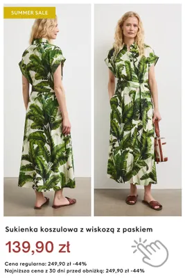 Sukienka koszulowa z wiskozą z paskiem promocja w Medicine