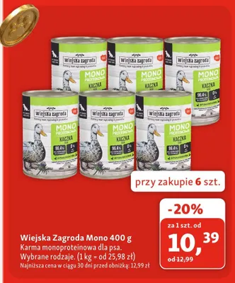 Mokra karma dla psa Wiejska Zagroda Mono promocja w MAXI ZOO