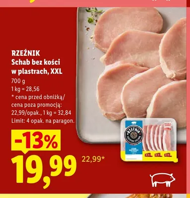 Schab bez kości w plastrach XXL Rzeźnik promocja w Lidl
