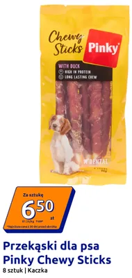 Przekąski dla psa Pinky Chewy Sticks Kaczka promocja w Action