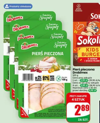 Pierś pieczona Drobimex promocja w Dino