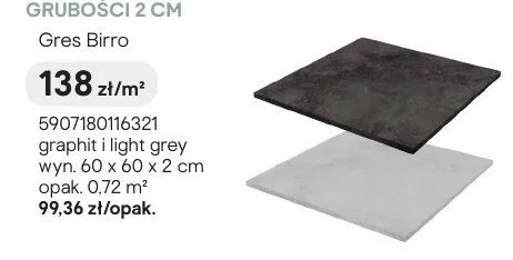 Gres Birro graphit i light grey promocja w Castorama