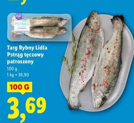 Pstrąg Targ Rybny Lidla Pstrąg tęczowy patroszony promocja w Lidl