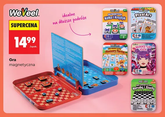 Gra magnetyczna Warcaby i Szachy WeVeel promocja w Biedronka