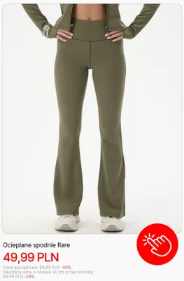 Ocieplane spodnie flare Cropp promocja w Cropp