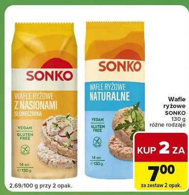 Wafle ryżowe Sonko naturalne promocja w Carrefour Express