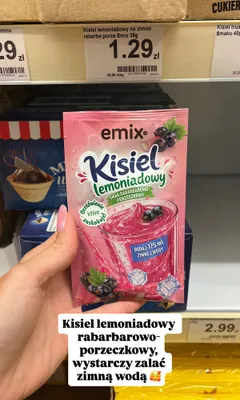 Kisiel lemoniadowy Emix rabarbarowo-porzeczkowy promocja w Dino