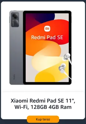 Tablet Xiaomi Redmi Pad Se 11" 128GB 4GB Ram promocja w Amazon
