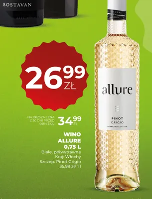 Wino białe Allure Pinot Grigio promocja w Duży Ben